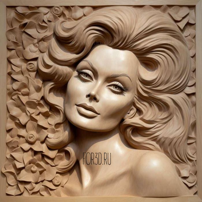 Sophia Loren 4 stl model for CNC